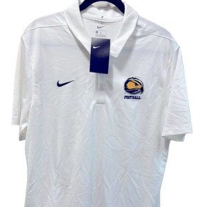 Nike Men  White Polo Shirt Size Large Football Logo New